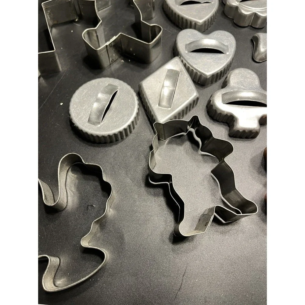Lot of 15 Vintage Metal Cookie Cutter